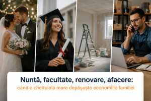 Nuntă, facultate, renovare, afacere: când o cheltuială mare depășește economiile familiei